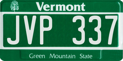 VT license plate JVP337