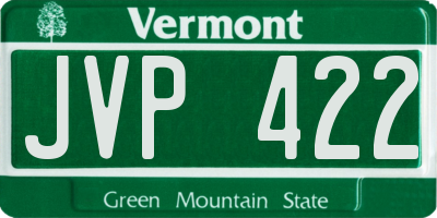 VT license plate JVP422