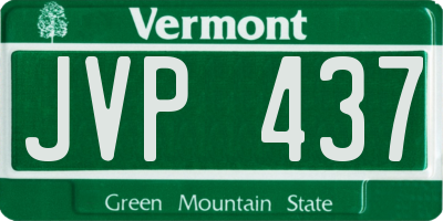 VT license plate JVP437