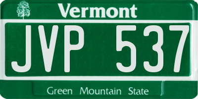 VT license plate JVP537