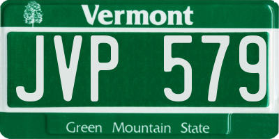 VT license plate JVP579