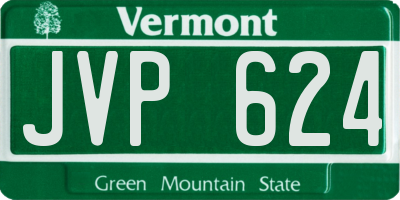 VT license plate JVP624