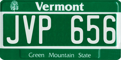 VT license plate JVP656