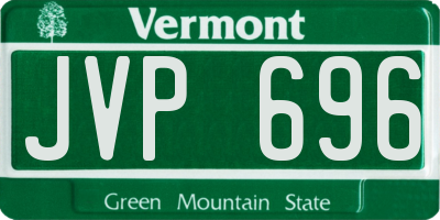 VT license plate JVP696