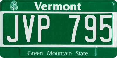 VT license plate JVP795