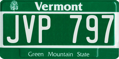 VT license plate JVP797
