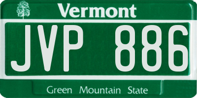 VT license plate JVP886