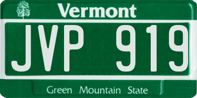 VT license plate JVP919