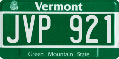 VT license plate JVP921