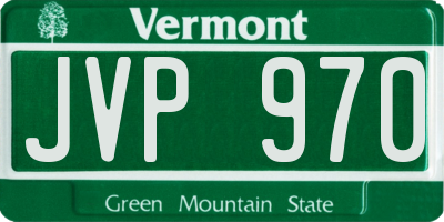 VT license plate JVP970