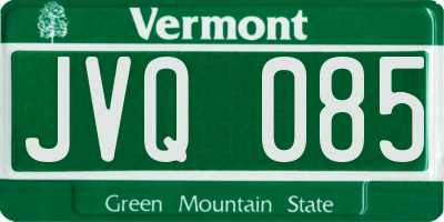 VT license plate JVQ085