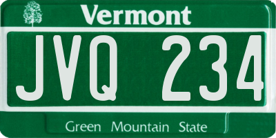 VT license plate JVQ234