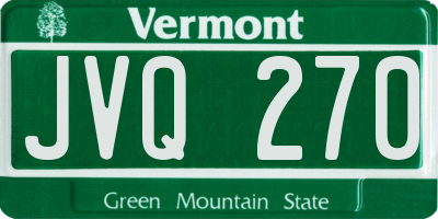 VT license plate JVQ270