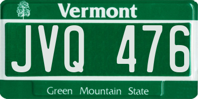 VT license plate JVQ476
