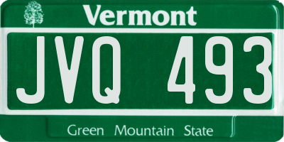VT license plate JVQ493