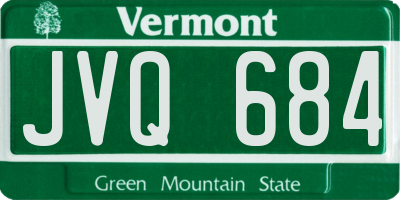 VT license plate JVQ684