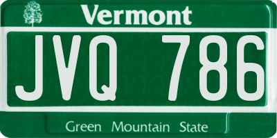 VT license plate JVQ786