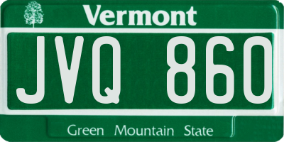 VT license plate JVQ860