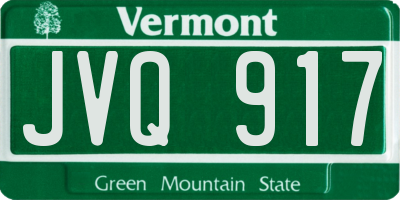 VT license plate JVQ917