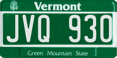 VT license plate JVQ930