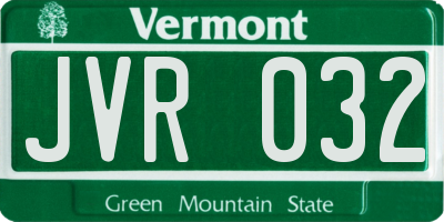 VT license plate JVR032
