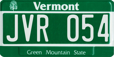 VT license plate JVR054