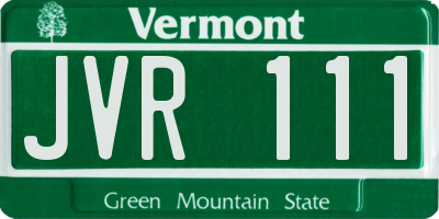 VT license plate JVR111