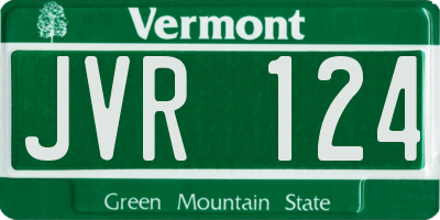 VT license plate JVR124