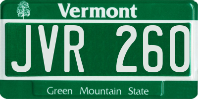 VT license plate JVR260