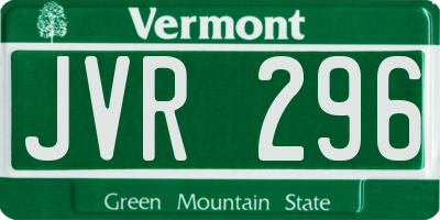 VT license plate JVR296