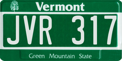 VT license plate JVR317