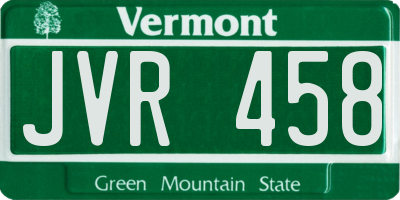 VT license plate JVR458