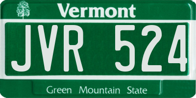 VT license plate JVR524