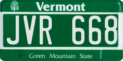 VT license plate JVR668