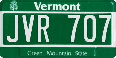 VT license plate JVR707