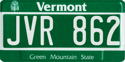 VT license plate JVR862