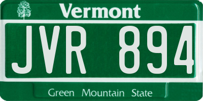 VT license plate JVR894