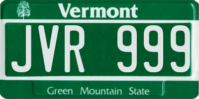 VT license plate JVR999
