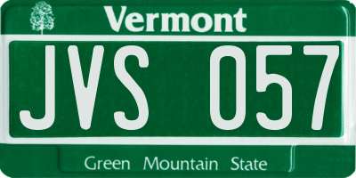 VT license plate JVS057