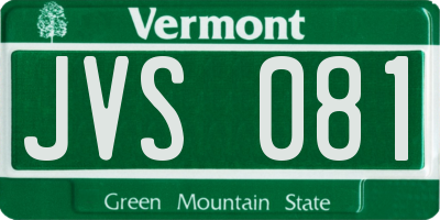 VT license plate JVS081