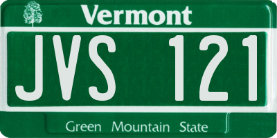 VT license plate JVS121