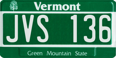 VT license plate JVS136