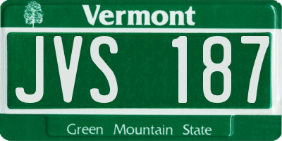 VT license plate JVS187