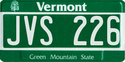 VT license plate JVS226