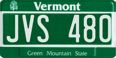 VT license plate JVS480