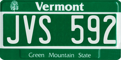 VT license plate JVS592