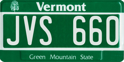 VT license plate JVS660