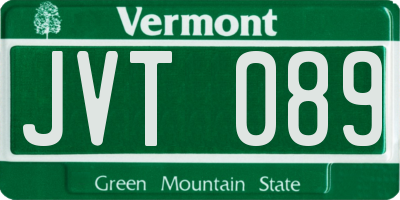 VT license plate JVT089