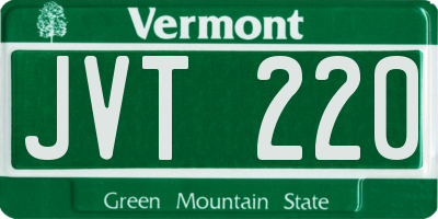 VT license plate JVT220