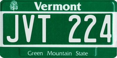 VT license plate JVT224